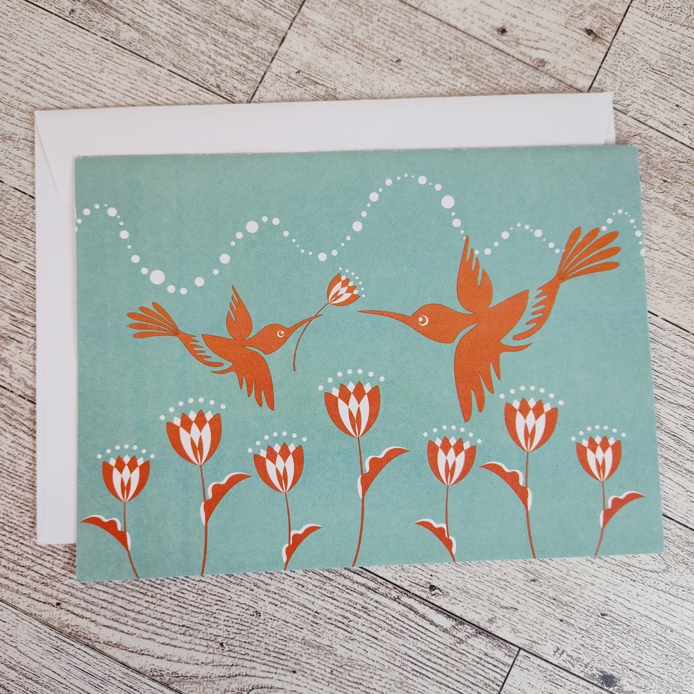 Hummingbird Greeting Card Blank Note Card Floral‎ Stationery Any Occasion